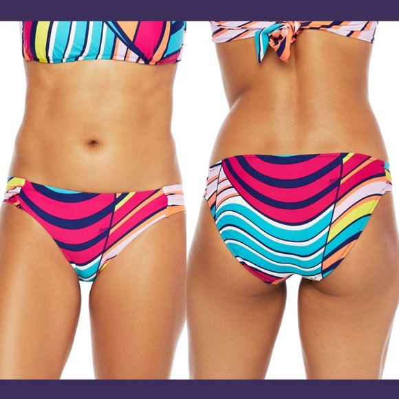 NWT $68 Trina Turk Catch a Wave‎ Shirred Bikini Bottoms [SZ 0 ] - Picture 1 of 11